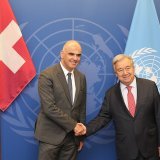 Alain Berset a rencontré le secrétaire général de l'ONU Antonio Guterres lundi à New York.